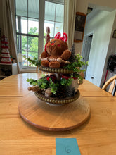 Load image into Gallery viewer, Gingerbread Themed 2 Tiered Decorative Tray 6