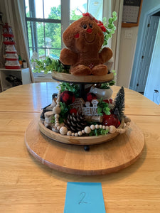 Gingerbread Themed 2 Tiered Decorative Tray 2