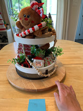 Load image into Gallery viewer, Gingerbread Themed 2 Tiered Decorative Tray 4