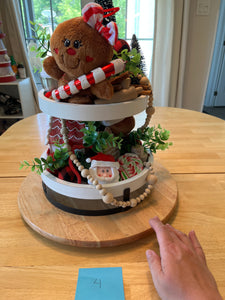 Gingerbread Themed 2 Tiered Decorative Tray 4