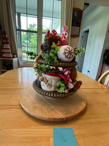 Gingerbread Themed 2 Tiered Decorative Tray 6