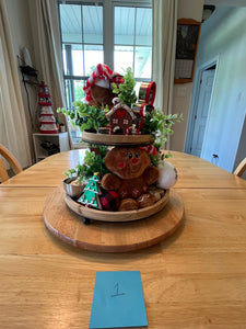 Gingerbread Themed 2 Tiered Decorative Tray 1