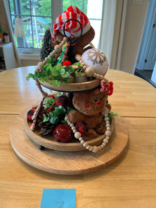 Gingerbread Themed 2 Tiered Decorative Tray 7