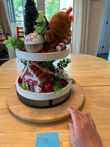 Gingerbread Themed 2 Tiered Decorative Tray 4