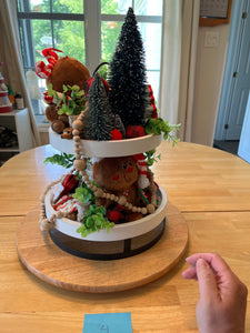 Gingerbread Themed 2 Tiered Decorative Tray 4