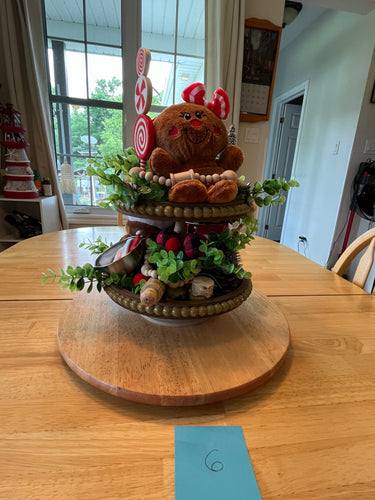 Gingerbread Themed 2 Tiered Decorative Tray 6