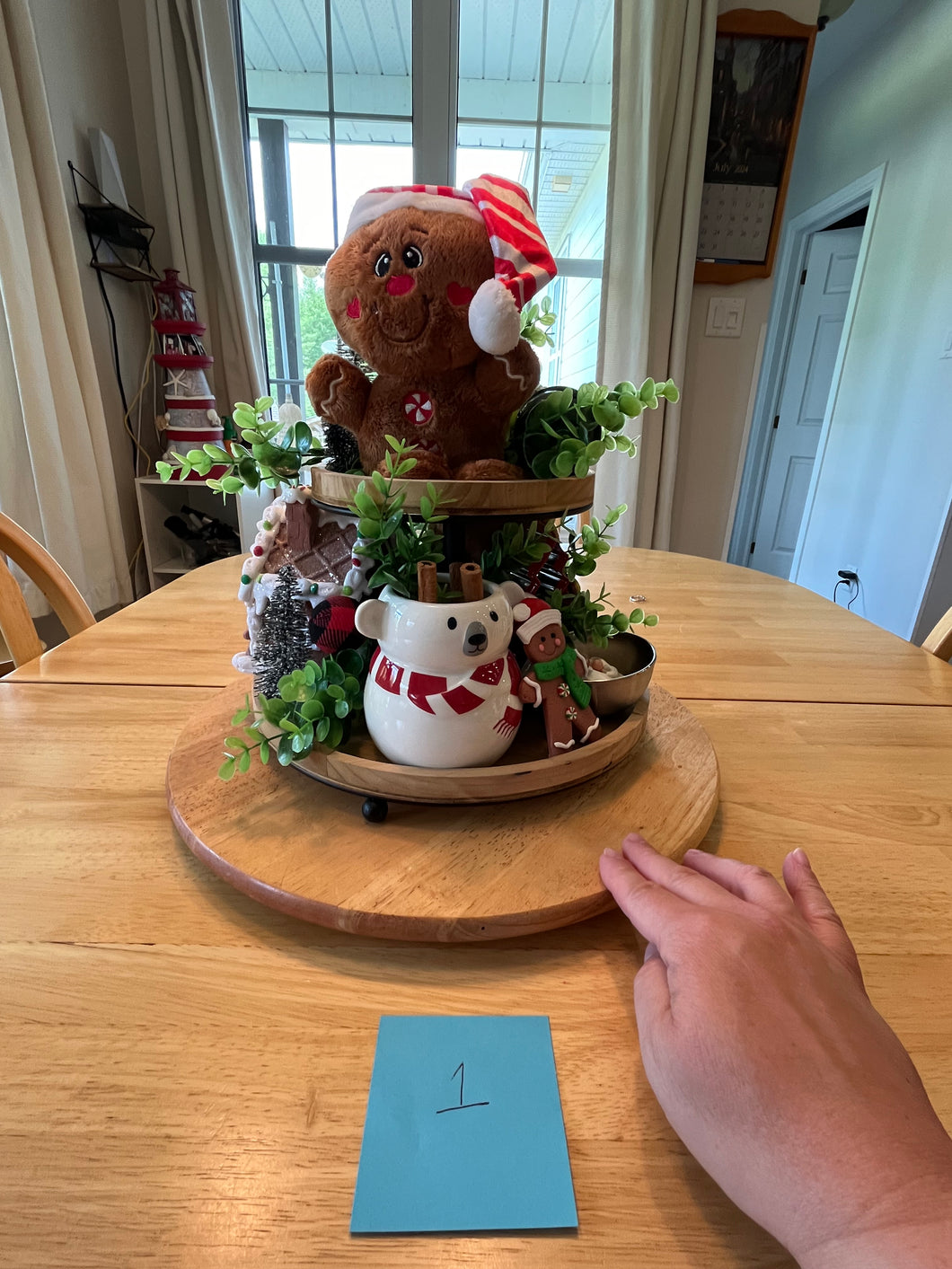 Gingerbread Themed 2 Tiered Decorative Tray 1