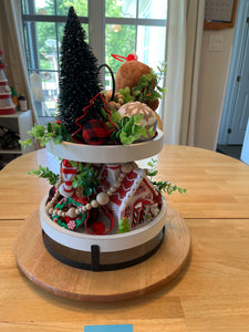 Gingerbread Themed 2 Tiered Decorative Tray 4