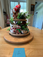 Load image into Gallery viewer, Gingerbread Themed 2 Tiered Decorative Tray 1