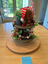 Load image into Gallery viewer, Gingerbread Themed 2 Tiered Decorative Tray 5