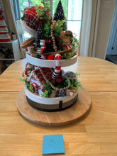 Load image into Gallery viewer, Gingerbread Themed 2 Tiered Decorative Tray 3