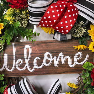 Custom Designer Handmade Spring Welcome Wreath