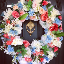 Cargar imagen en el visor de la galería, Custom designer handmade spring wreath