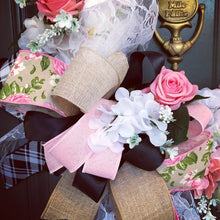 Load image into Gallery viewer, Custom Designer Handmade Pink, coral, cream and white wreath