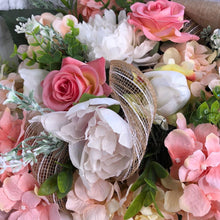 Cargar imagen en el visor de la galería, Custom Designer Handmade Pink, coral, cream and white centerpiece