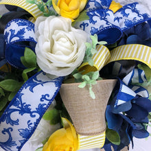 Load image into Gallery viewer, Custom Designer Handmade Yellow, White and Blue centerpiece / Table Arrangement / Table Decor