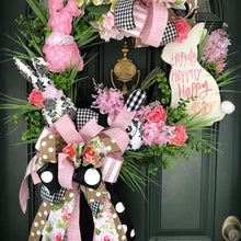 Load image into Gallery viewer, Custom Designer Handmade Spring Bunny wreath