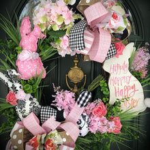 Load image into Gallery viewer, Custom Designer Handmade Spring Bunny wreath