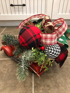 Made to order Classic Red Truck Christmas centrepiece