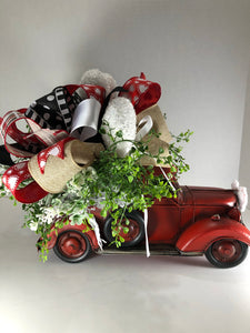 Made to order Classic Red Truck Christmas centrepiece