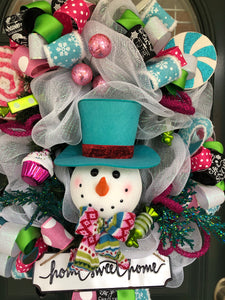 Custom Designer Handmade Christmas Snowman Wreath