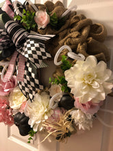 Load image into Gallery viewer, Custom Designer Handmade Pink fall wreath