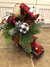 Cargar imagen en el visor de la galería, Classic Red Truck Christmas centerpiece / Table Arrangements /  Table Decor