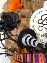 Load image into Gallery viewer, Custom Designer Handmade Salem Broom Company Halloween Wreath