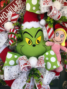 Couronne de Noël Grinch XL