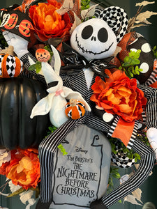 Nightmare Before Christmas Halloween Wreath - Jack Skellington