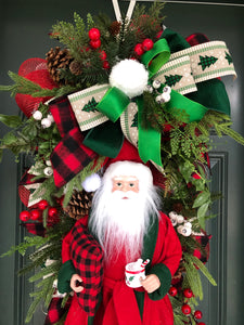 XL Deluxe Santa’s Christmas Wreath Swag