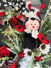 Load image into Gallery viewer, Ladybug Floral Wreath