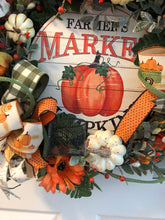 Cargar imagen en el visor de la galería, Custom Designer Handmade Farmer&#39;s Market Pumpkins Wreath