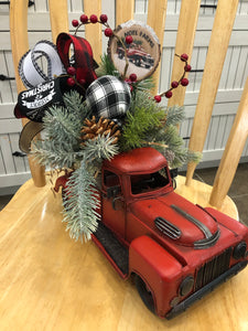 Made to order Classic Red Truck Christmas centrepiece