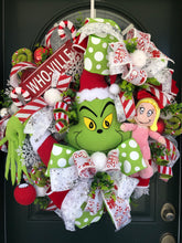 Load image into Gallery viewer, XL Christmas Grinch Wreath