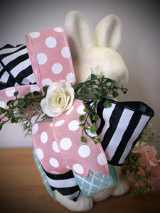 Custom designer handmade Flocked Spring Bunnies