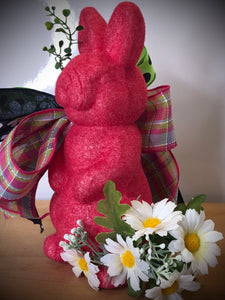 Custom designer handmade Flocked Spring Bunnies