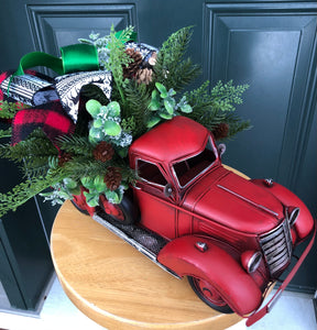 Classic Red Christmas Truck Christmas / Winter Centrepiece