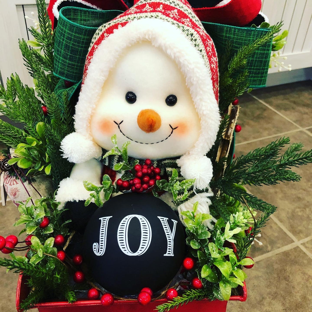 Snowman Sleigh Centerpiece