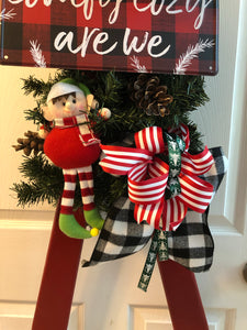 Custom Designer Handmade Festive Christmas holiday skis