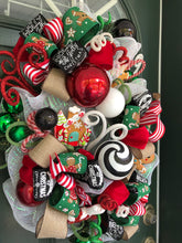 Cargar imagen en el visor de la galería, Custom Designer Handmade Gingerbread themed Christmas wreath