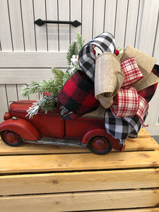 Pièce maîtresse de Noël Classic Red Truck sur mesure