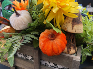 Fall wheelbarrow centrepiece