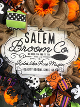 Cargar imagen en el visor de la galería, Custom Designer Handmade Salem Broom Company Halloween Wreath