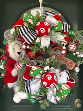 Load image into Gallery viewer, XL Christmas Teddy Bear and Truck Wreath