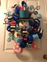 将图片加载到图库查看器，Custom Designer Handmade Snowman Wreath