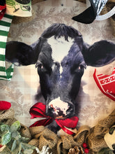 将图片加载到图库查看器，Custom designer handmade Christmas Country Cow Wreath