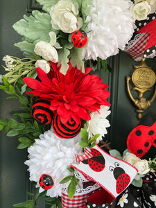 Ladybug Floral Wreath