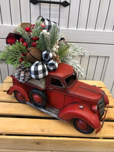 Load image into Gallery viewer, Custom Designer Handmade Classic Red Truck Christmas centerpiece / Table Arrangement / Table Decor