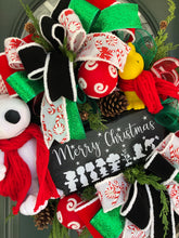 Load image into Gallery viewer, XL Snoopy and Woodstock Christmas Wreath